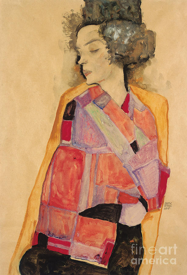 Dreaming Woman by Egon Schiele Painting by Egon Schiele