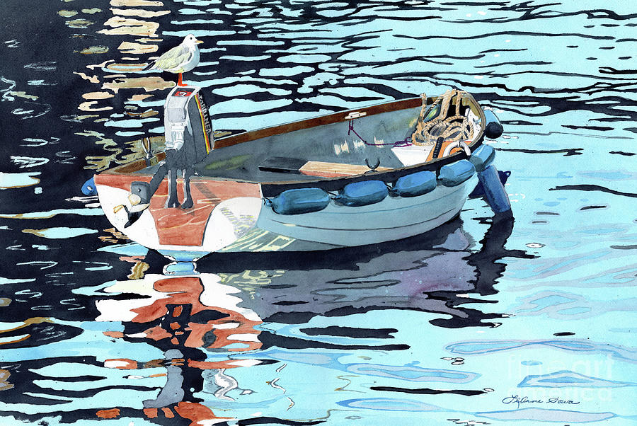 Dreams Adrift, Fishing Boat, Boat Painting, Boat Print, Boat Art Painting by LeAnne Sowa