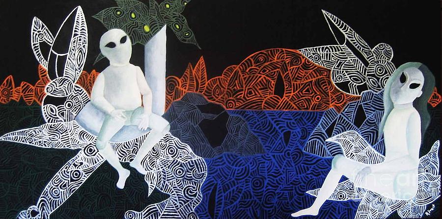 Alien Painting - Dreams of Broken Dolls by Reb Frost