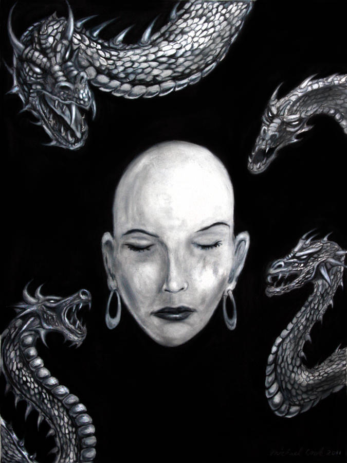 Dragon Drawing - Dreams of Conspiracy by Michael Cook