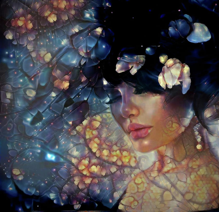 Dreams of Floral Galaxy Mixed Media by Lilia D Dreams of Floral Galaxy Mixed Media by Lilia D