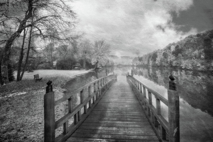 Dreams on a Misty Morn Black and White Photograph by Debra and Dave Vanderlaan