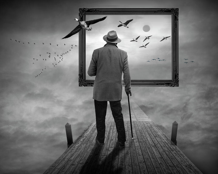 Dreams so Real a Surreal Fantasy in Black and White Photograph by Randall Nyhof