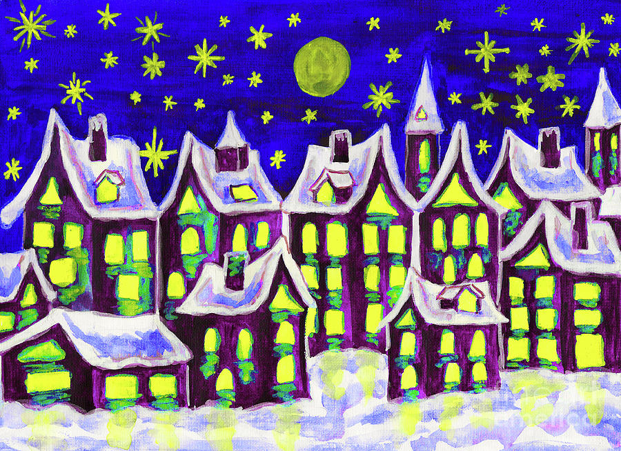 Christmas Painting - Dreamstown lilac, painting by Irina Afonskaya