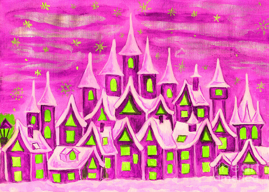 Dreamstown pink Painting by Irina Afonskaya