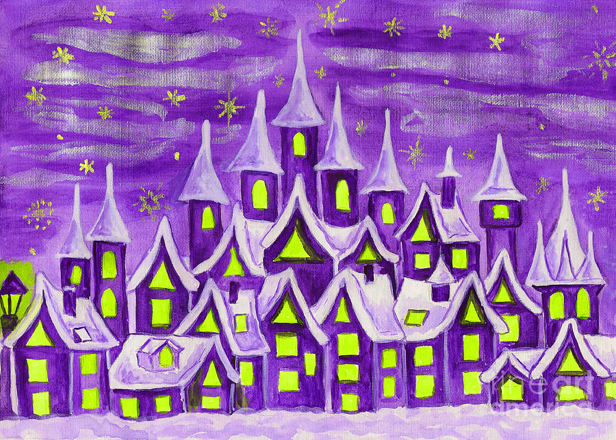 Dreamstown violet Painting by Irina Afonskaya