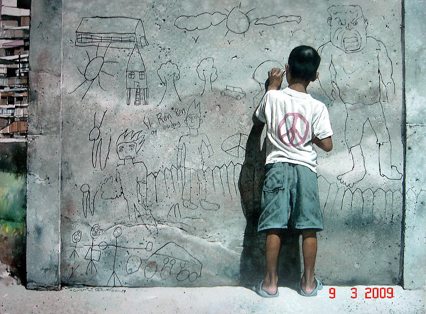 Boy Painting - Dreamweaver 2 Little Boy by Cerda