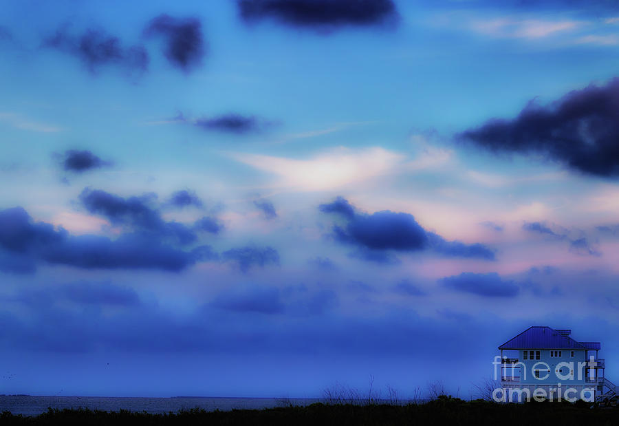 Dreamy Blue Sunset Shoreline Photograph