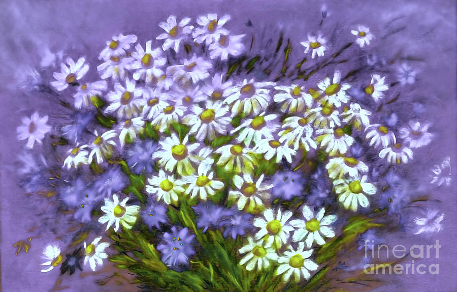 Dreamy Daisies Painting by Jasna Dragun