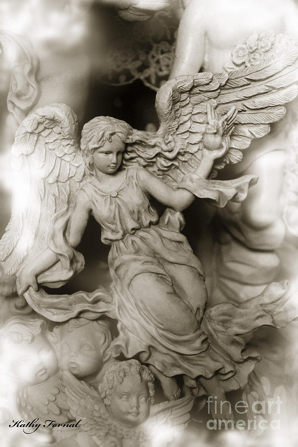 Angel Wings Photograph - Dreamy Ethereal Angel Wings With Cherubs by Kathy Fornal Angel Wings Photograph - Dreamy Ethereal Angel Wings With Cherubs by Kathy Fornal