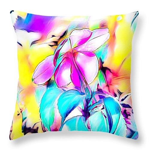 Dreamy Flower Throw Pillow Digital Art by Gayle Price Thomas