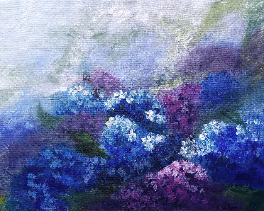 Flower Painting - Dreamy Hydrangea by Laura Wilson