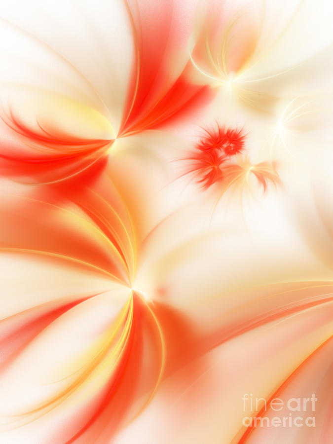 Dreamy Orange And Creamy Abstract Digital Art by Andee Design