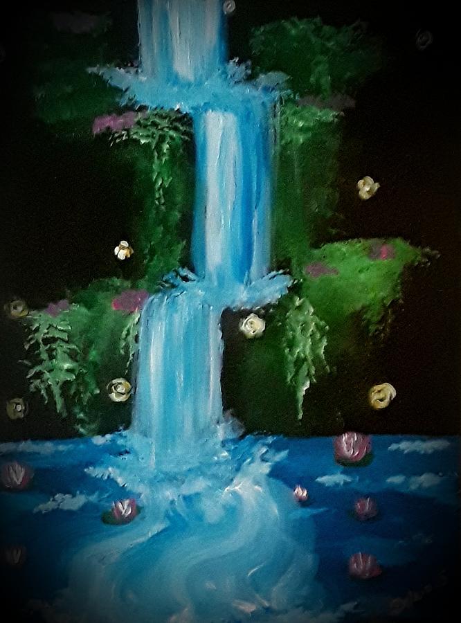 dreamy waterfall painting