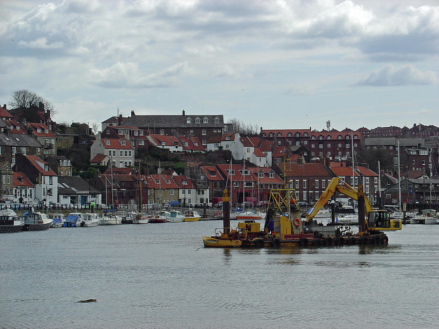 Boat Photograph - Dredging at Whitby Harbour by Rod Johnson