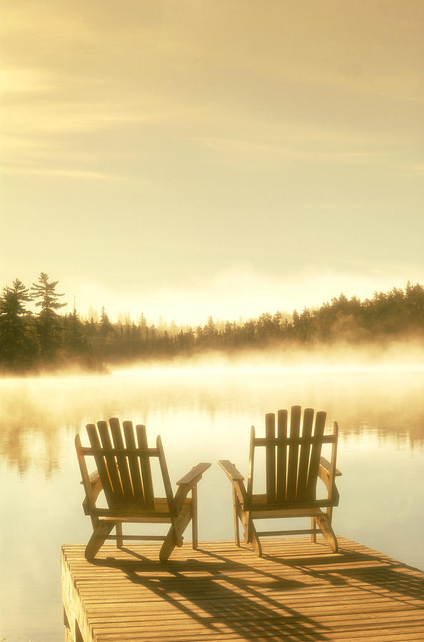 Cottage Photograph - D.reede Chairs On Dock, Whiteshell Pp by First Light