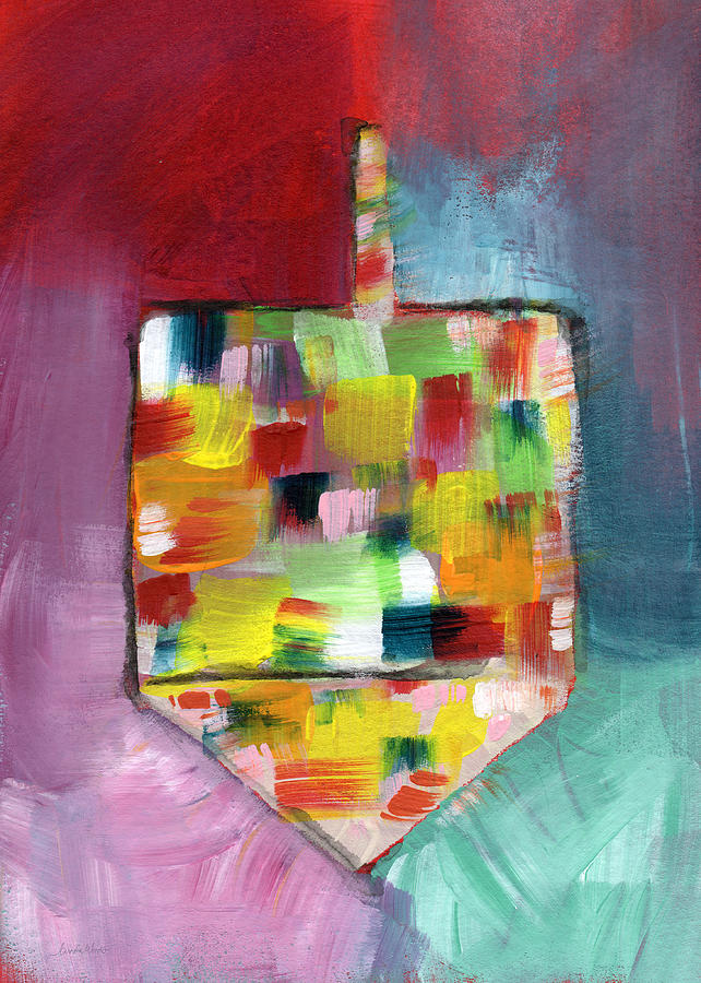 Dreidel Of Many Colors- Art By Linda Woods Painting