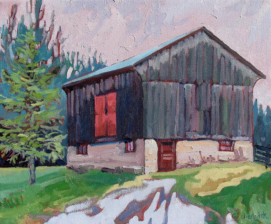 Drenched Barn Painting by Phil Chadwick