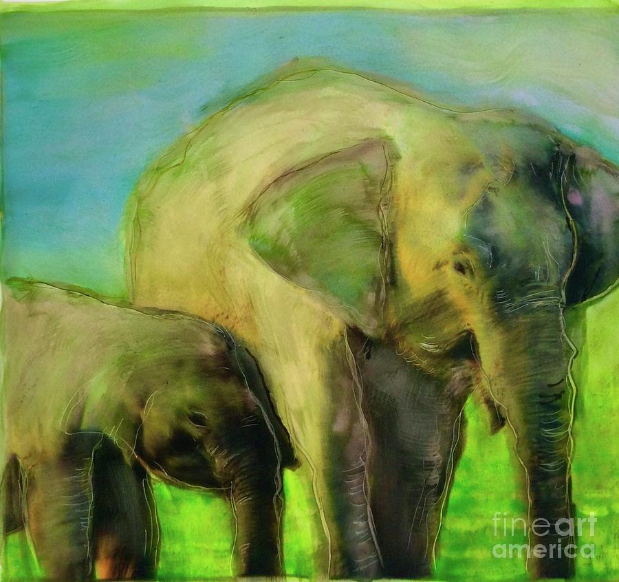 Dreaming of Elephants Painting by FeatherStone Studio Julie A Miller