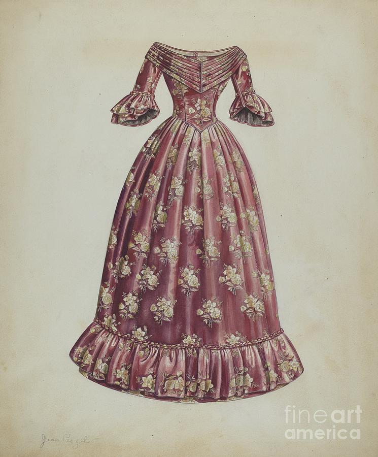 Dress Drawing by Jean Peszel