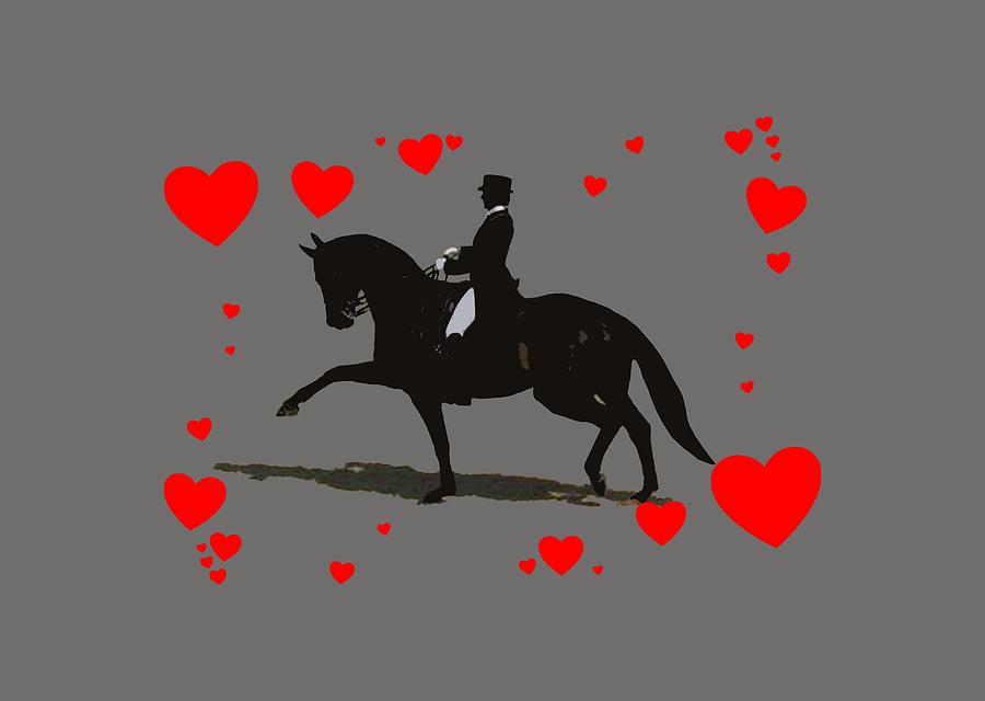 Horse Digital Art - Dressage With Hearts by Patricia Barmatz Horse Digital Art - Dressage With Hearts by Patricia Barmatz