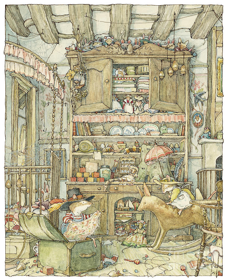 Mouse Drawing - Dressing up at the Old Oak Palace by Brambly Hedge Mouse Drawing - Dressing up at the Old Oak Palace by Brambly Hedge