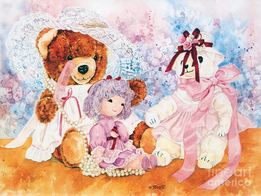 Bear Painting - Dressing Up by TEDDY BEARS ONLY Wendy Tosoff