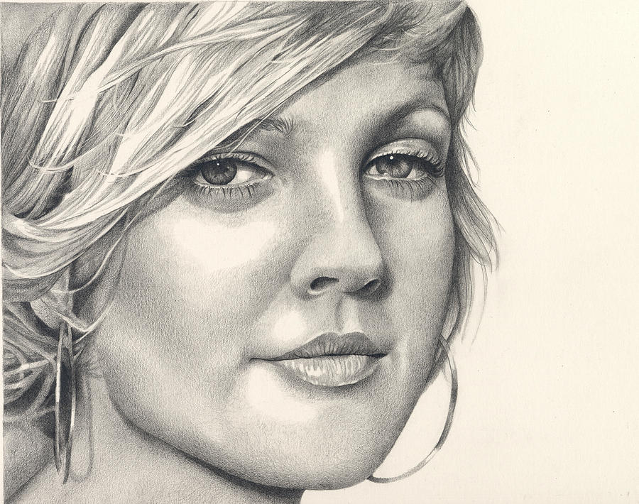 Drew Barrymore Drawing By Heather Andrewski Fine Art America