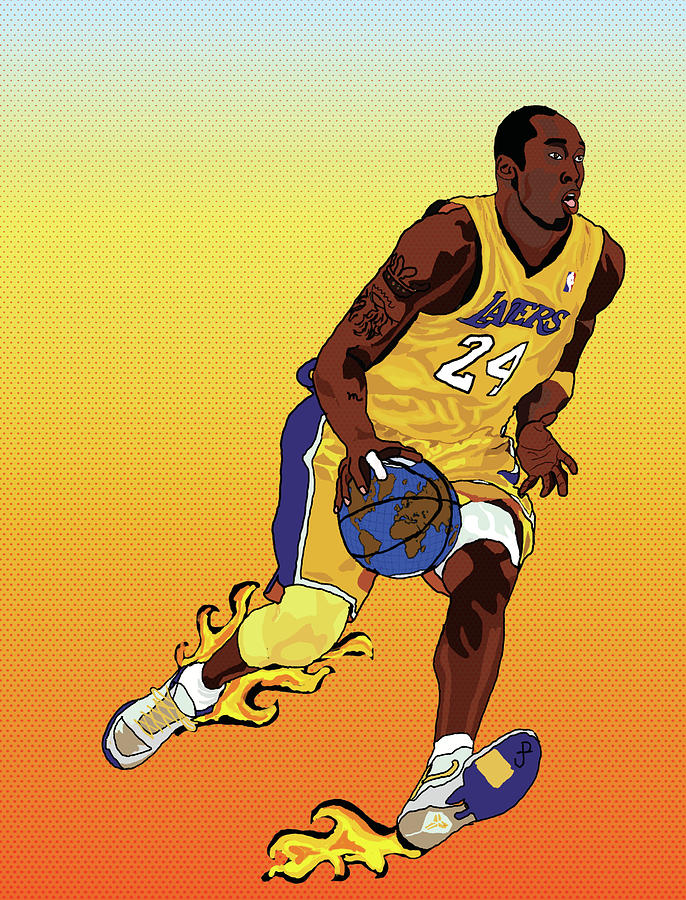 Los Angeles Lakers Painting - Dribbling the world by Paul  Arm