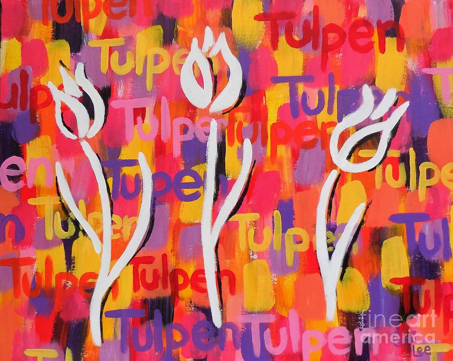 Drie Tulpen Painting by Cami Lee