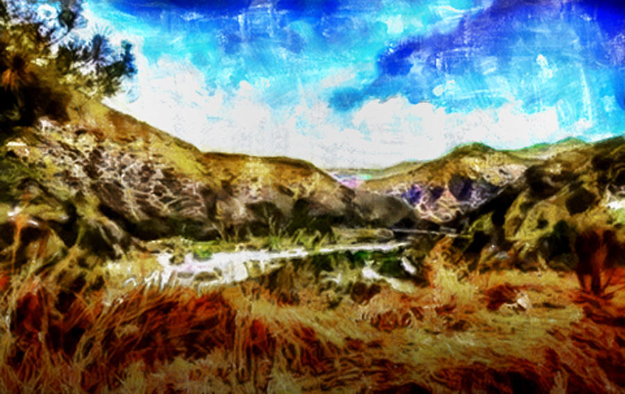 Dried Mountain Stream Mixed Media by Joseph Hollingsworth