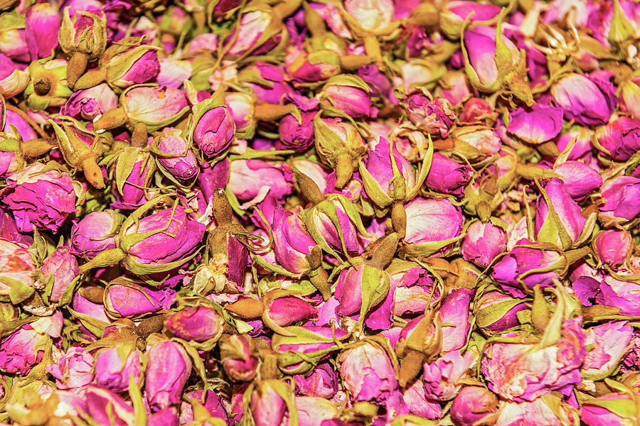 Dried rosebuds on sale in bazaar of Istanbul Photograph by Marek Poplawski