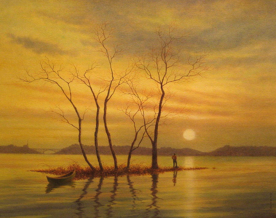 Sunset Painting - Drifting Thoughts by Barry DeBaun