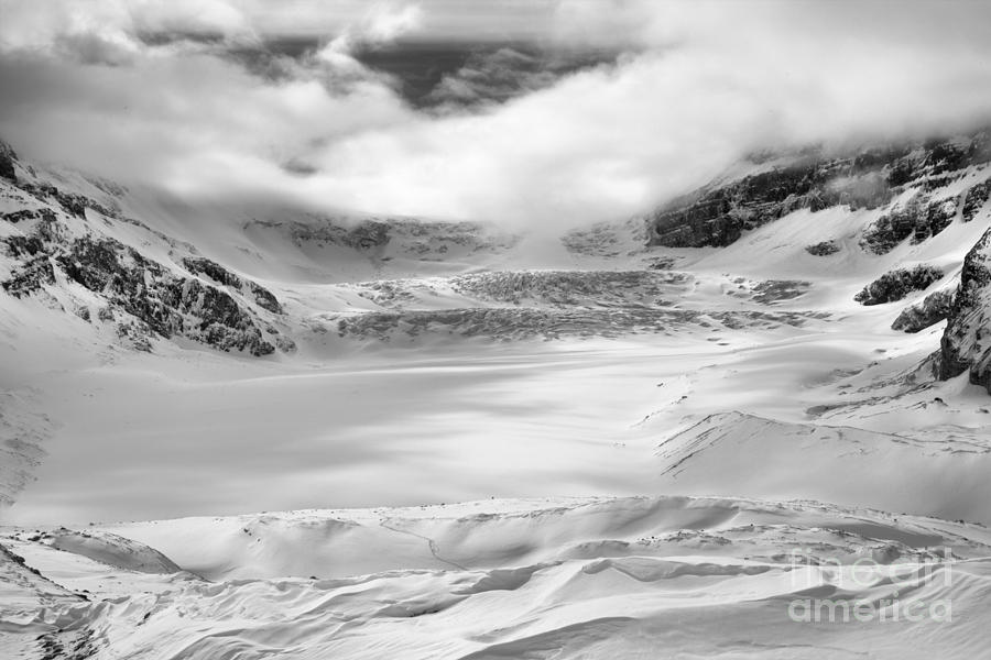 Drifts On The Columbia Icefield Black And White Photograph by Adam Jewell