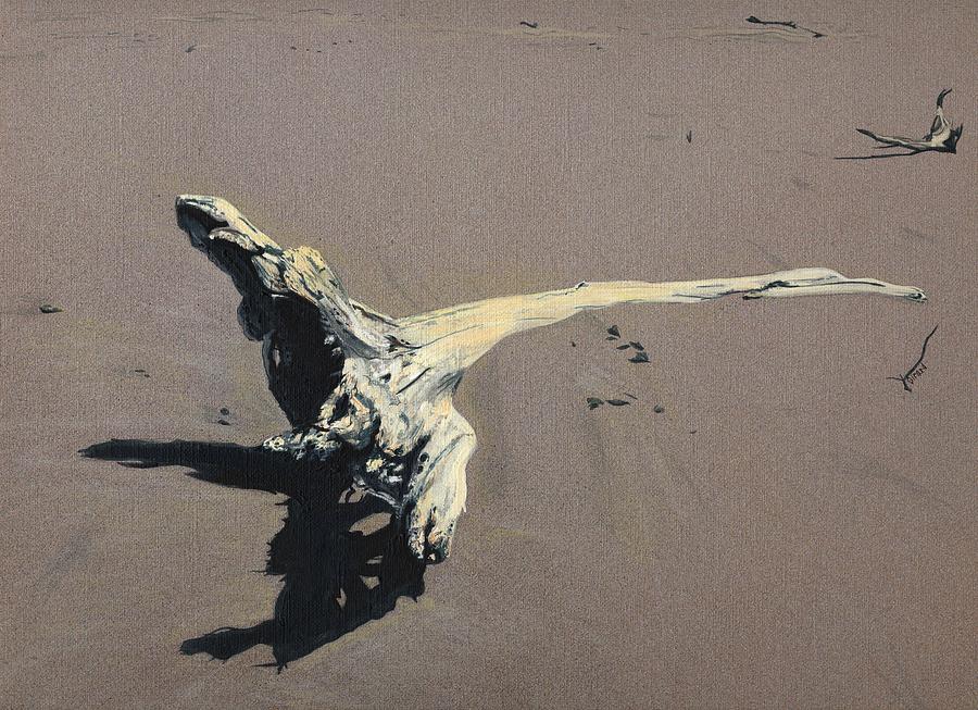 Coastal Painting - Coastal Driftwood by Jason Girard Coastal Painting - Coastal Driftwood by Jason Girard