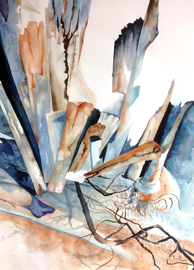 Driftwood Musings on Lake Michigan Painting by Karen Ann