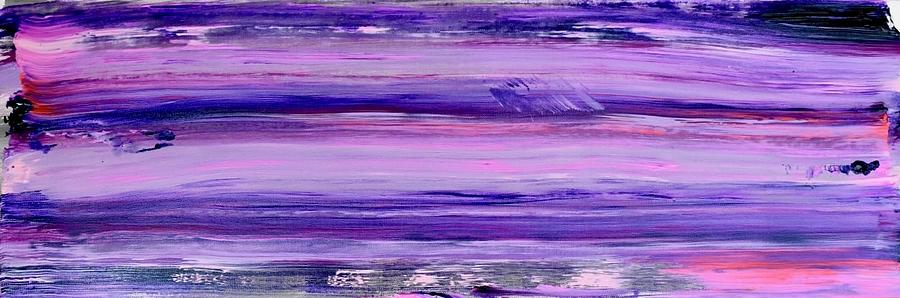 Driftwood Purple Painting by M West