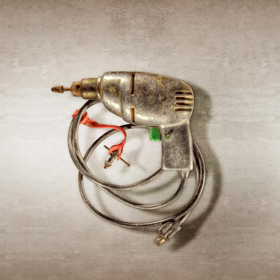 Vintage Photograph - Drill Motor, Green Trigger by YoPedro