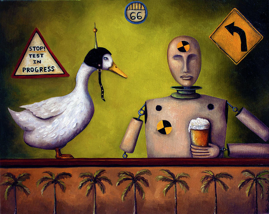 Duck Painting - Drink Test Dummy by Leah Saulnier The Painting Maniac