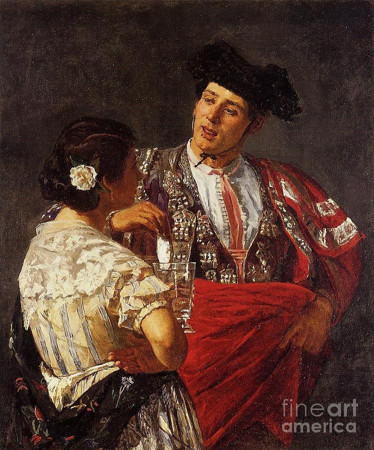 Drink with bullfighter Painting by MotionAge Designs