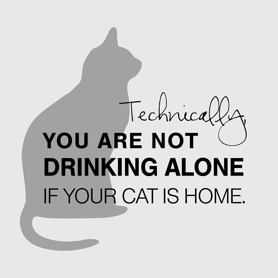 Wine Digital Art - Drinking with Cats by Nancy Ingersoll