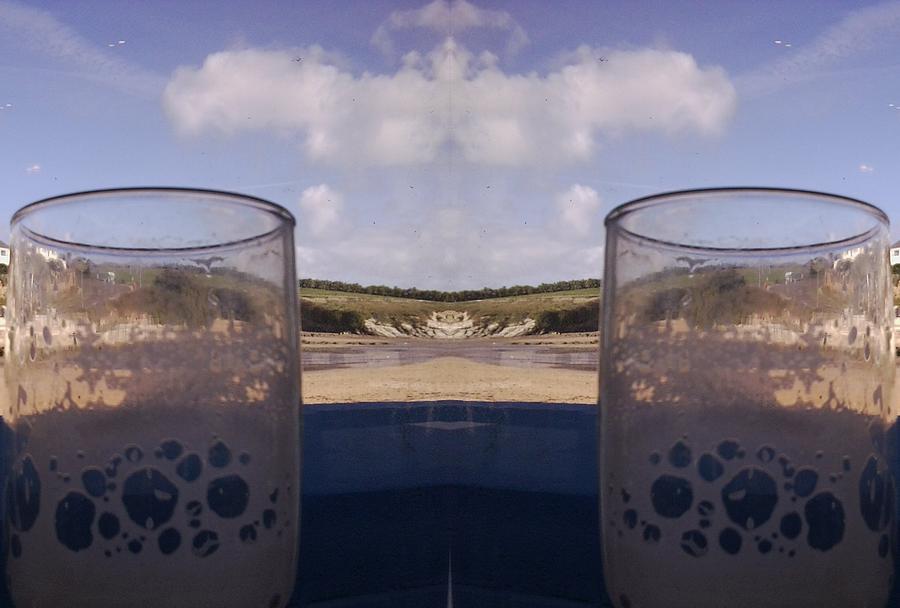 Drinks by the Beach Fractal Photo Photograph by Julia Woodman