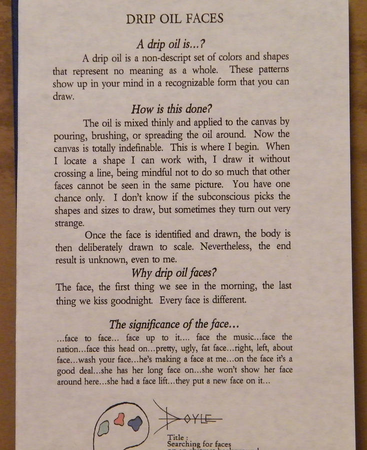 Drip Oil Process Description Painting by Larry Doyle