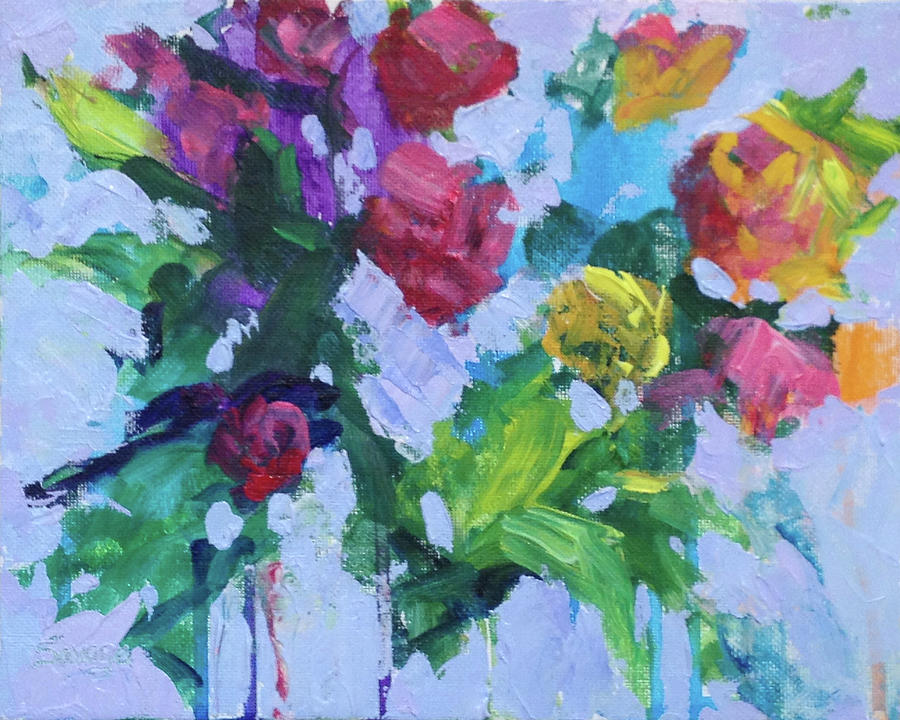 Flower Painting - Dripping Flowers by Marsha Savage