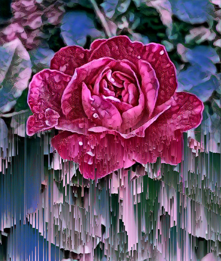 Dripping Roses Digital Art by Artful Oasis