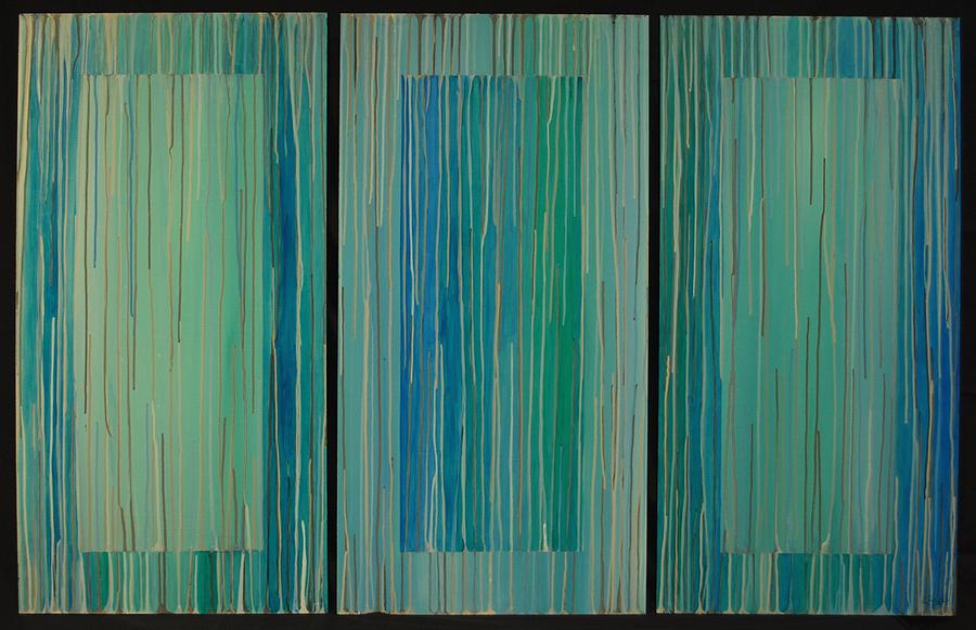 Drippings Triptych Painting by Emily Page