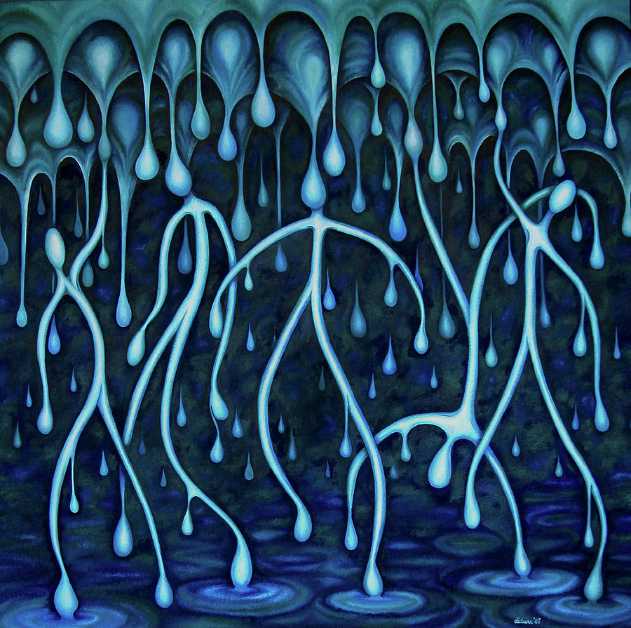 Cool Painting - Drippy People by Diana Durr