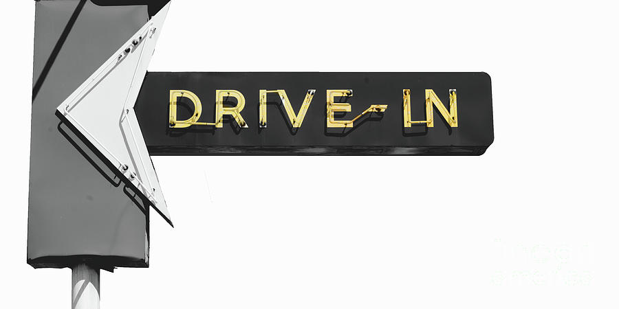 Sign Painting - Drive-In Retro Sign by Mindy Sommers