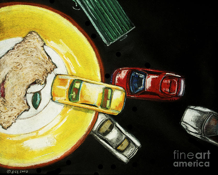 Toy Painting - Drive In by Sara Cooke