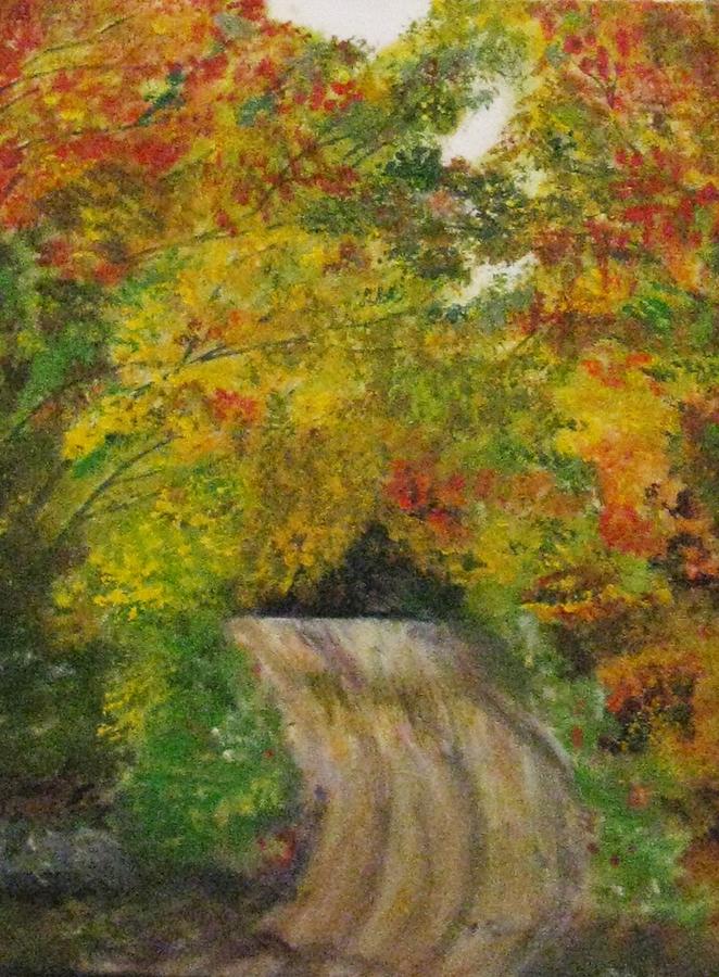 Drive into Fall Painting by Trilby Cole